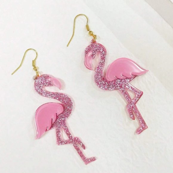 Farrah Flamingo Earring in Pink by Caroline Hill